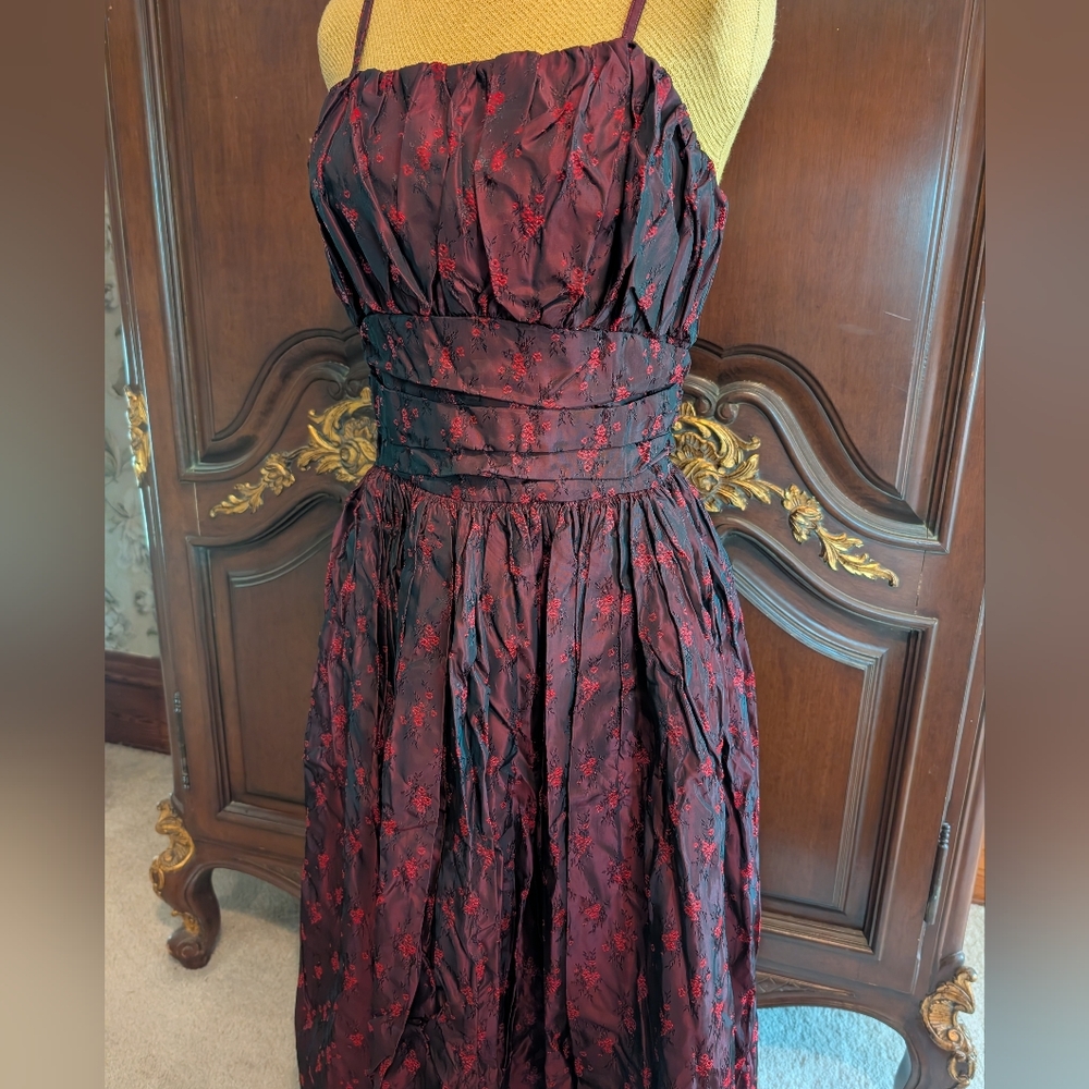 Vintage 1950's 1960's Amazing Prom Valentine's Dress Satin Red Black